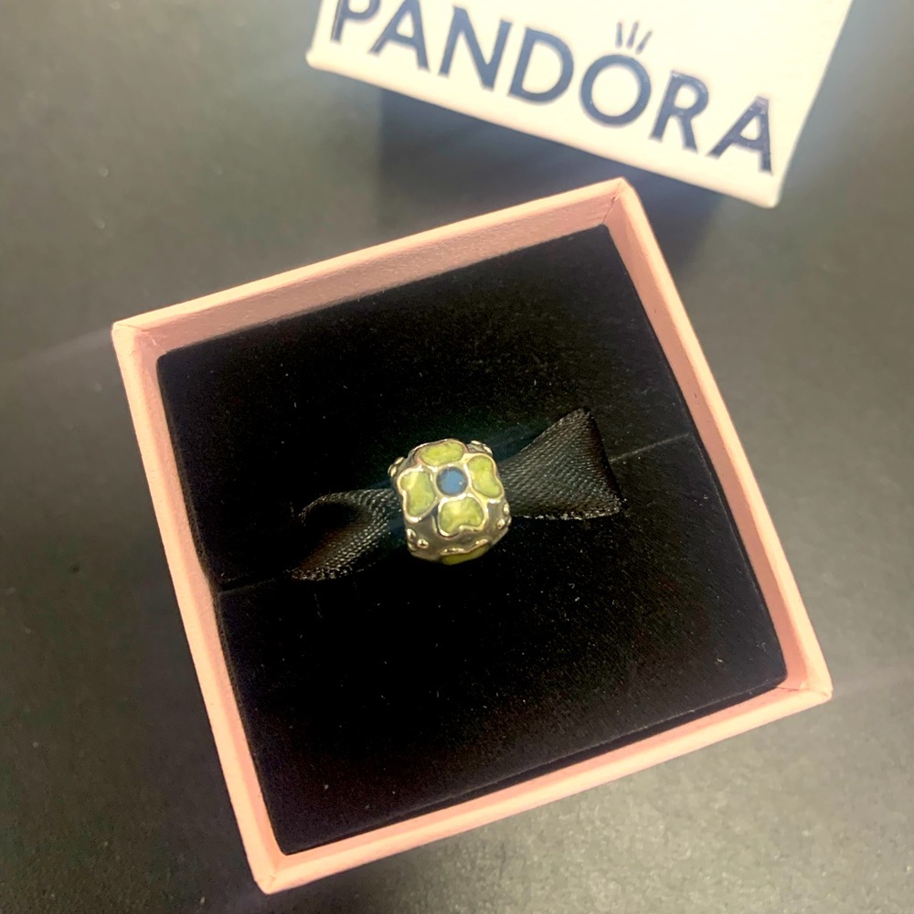 Gently worn Flower design Pandora charm in box